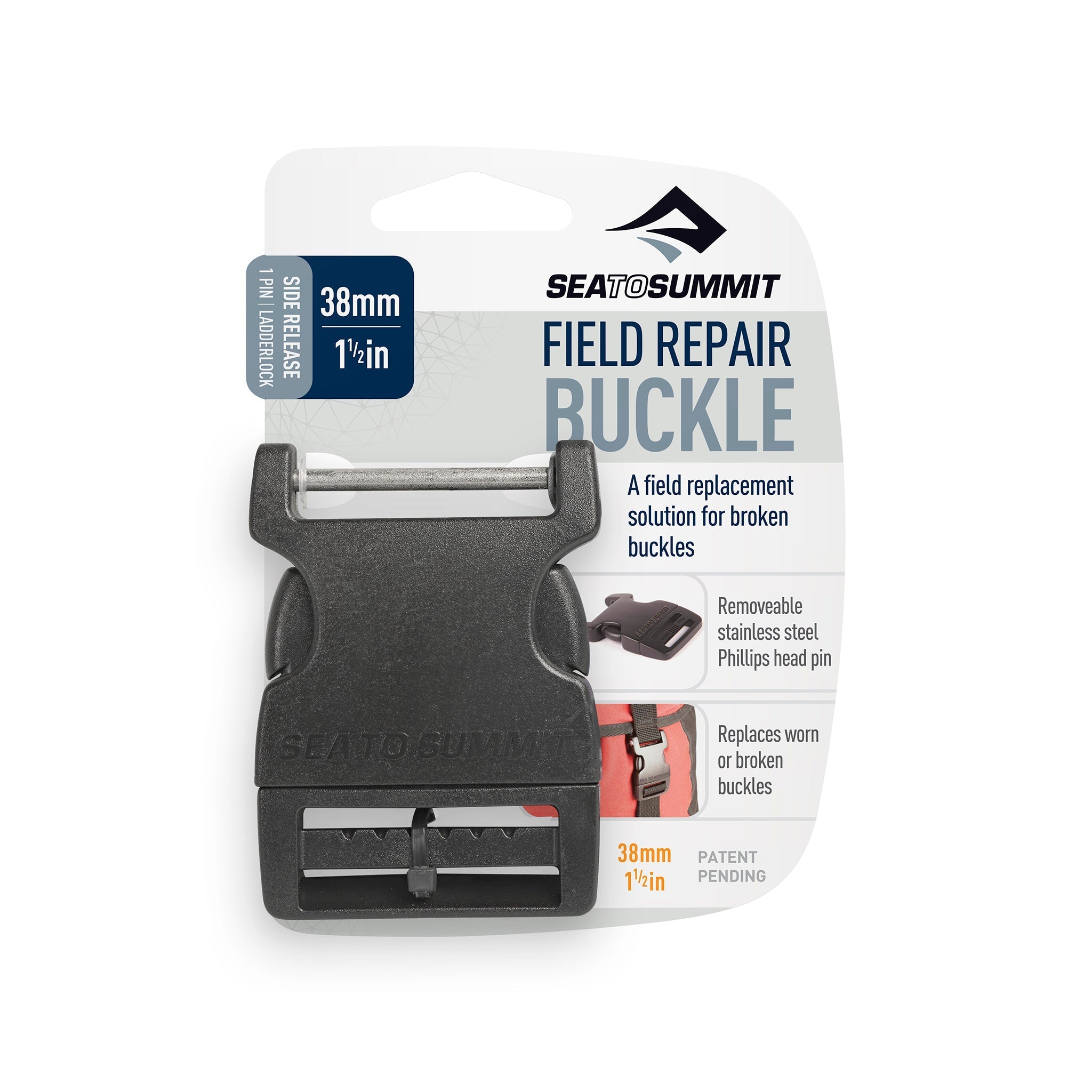 38mm || Side Release Field Repair Buckle with Removable Pin