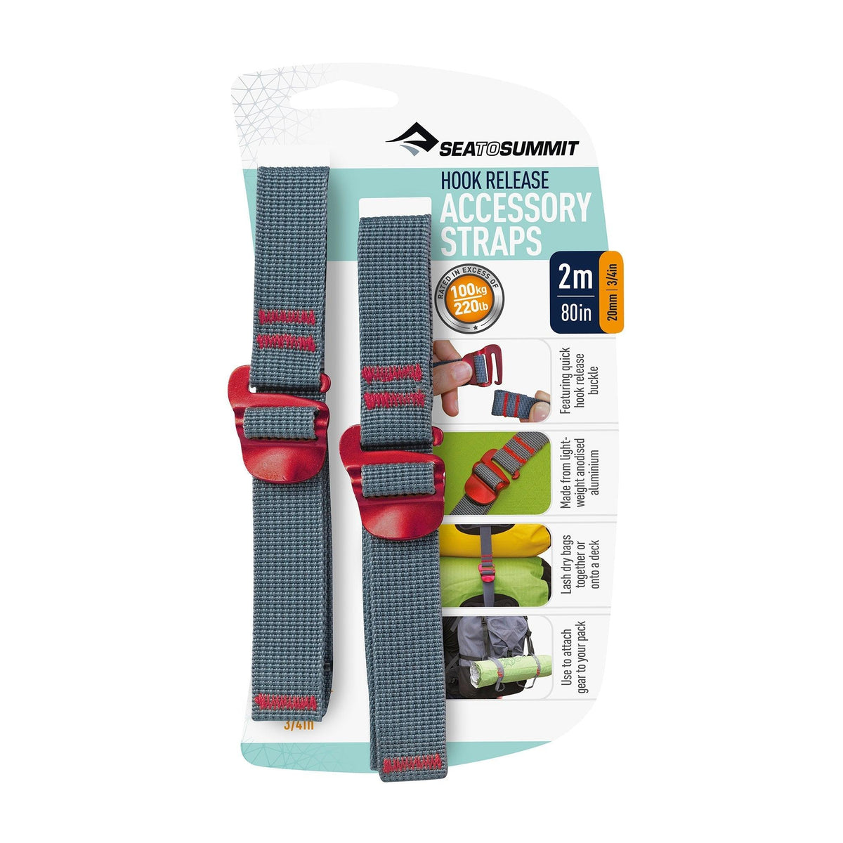 2m | 80 in 20mm || Accessory Strap with Hook Release