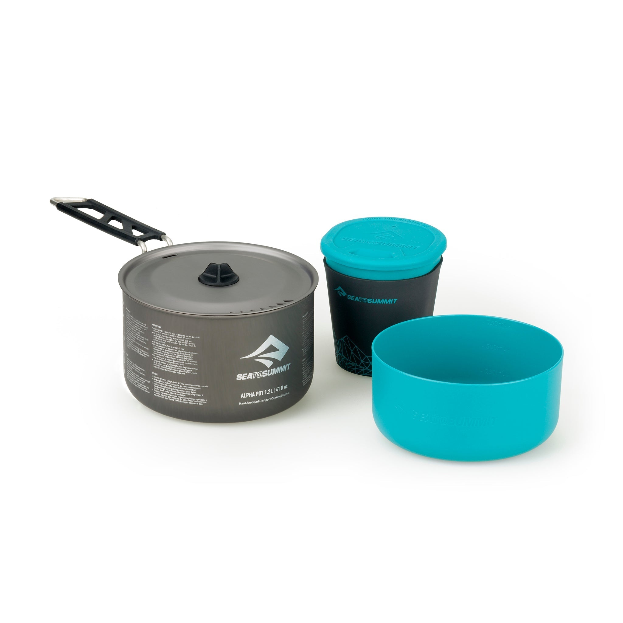 Alpha Cook Set 1.1 - 1.2L pot, 1 bowl, 1 cups _ lightweight backpacking cook set _ pot bowl cup _ one person