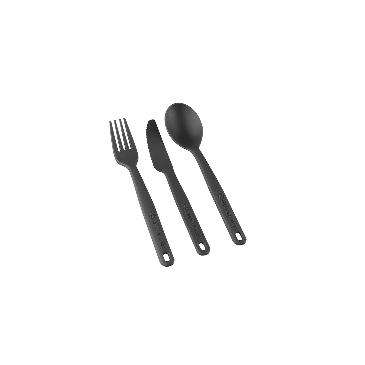 One Size / Charcoal || Camp Cutlery Spoon, Fork and Knife Set