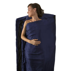 Rectangular || Premium Silk Travel Liner in Navy Blue